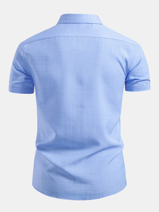 Camisa com botões de visual de linho