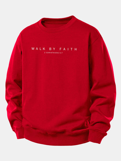 Moletom de caimento confortável com estampa “Walk By Faith”