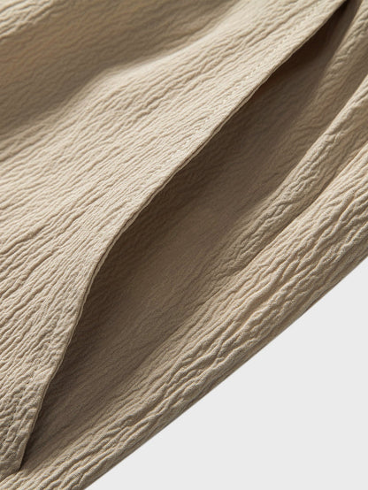 Calça de Perna Reta com Textura Amassada