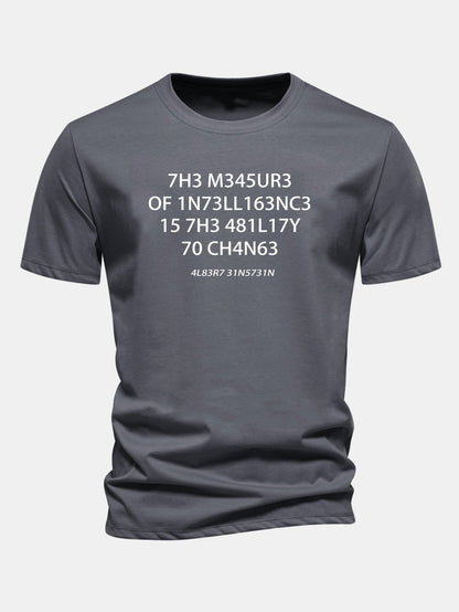 Camiseta de algodão de corte regular com estampa de citação de Einstein em leetspeak