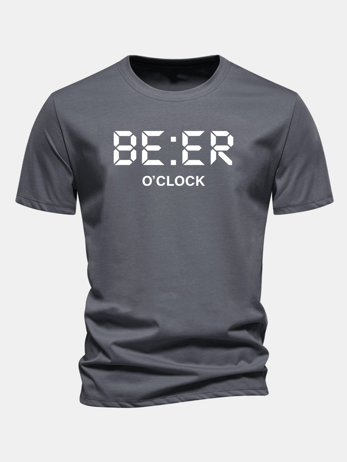 Camiseta de algodão com estampa Beer O'Clock, corte regular