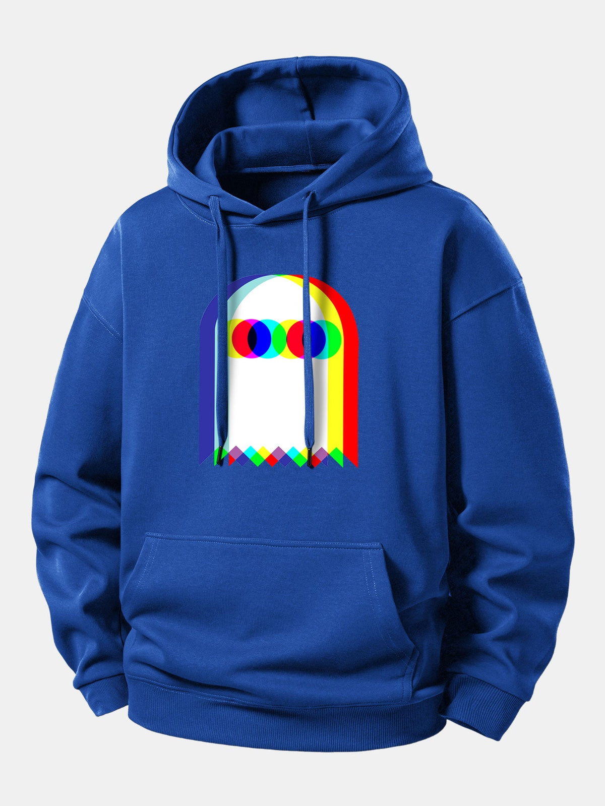 Moletom com capuz de corte confortável e estampa de fantasma glitch