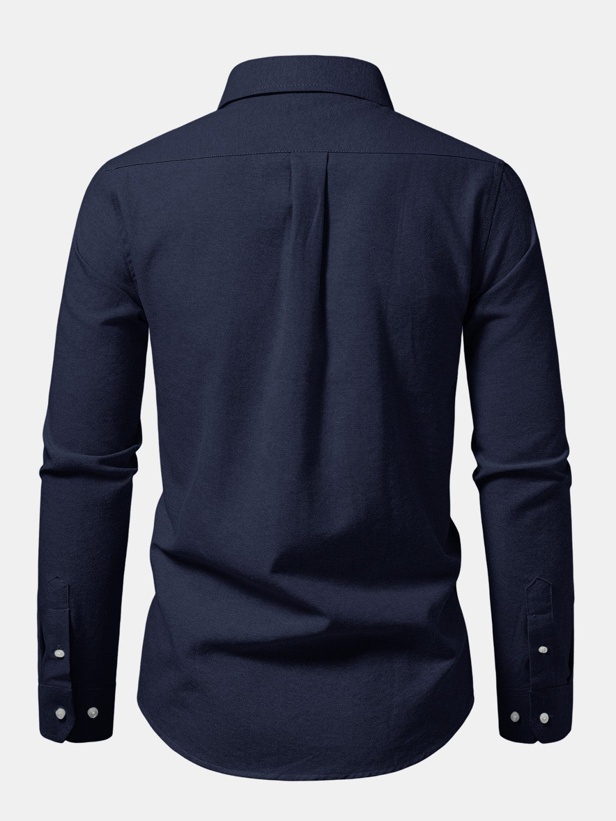 Camisa Oxford listrada com contraste e botões na gola