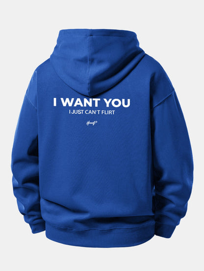 Moletom com capuz e caimento confortável com estampa “I Want You Back”
