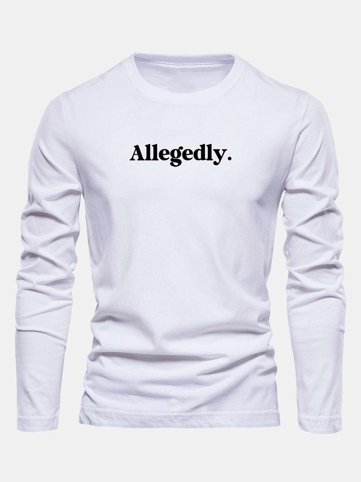 Camiseta de algodão de manga longa com estampa supostamente alegada