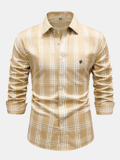 Camisa xadrez de algodão com botões