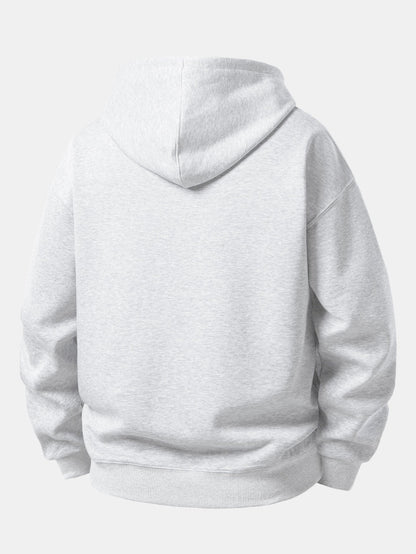 Conjunto de moletom com capuz de caimento confortável e calça de moletom reta