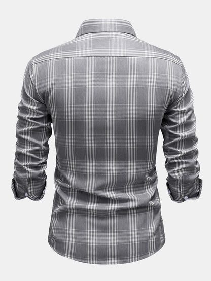 Camisa xadrez de algodão com botões
