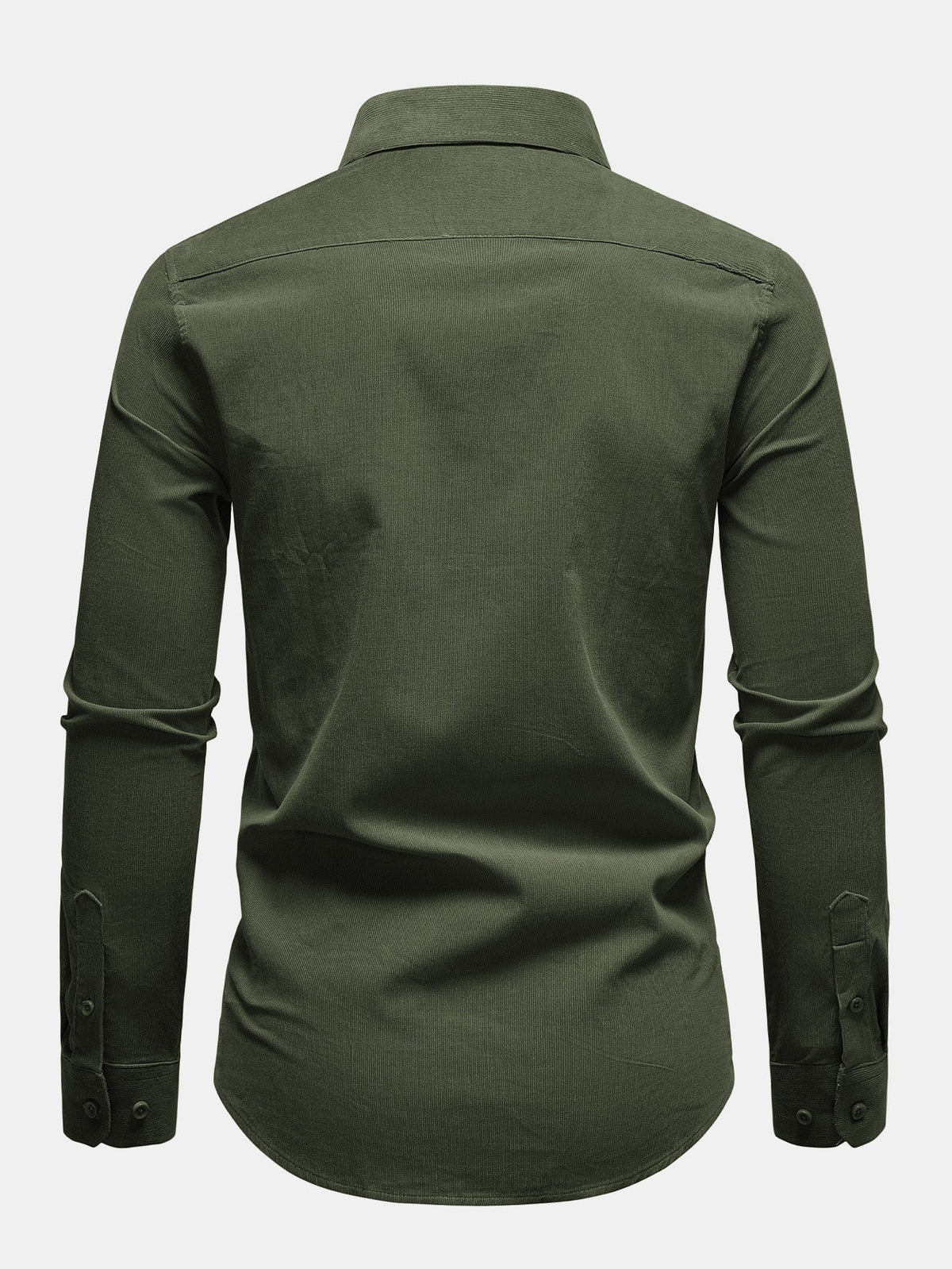Camisa de veludo cotelê de algodão, de manga longa e com botões na frente