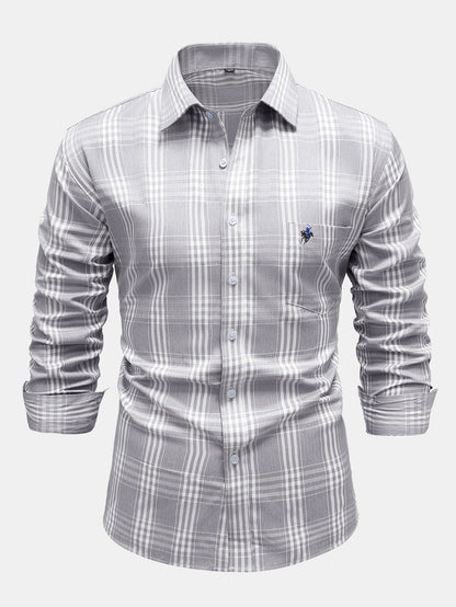 Camisa xadrez de algodão com botões