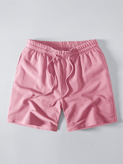 Camiseta Pesada com Ombro Caído e Efeito Lavado & Shorts com Cordão e Efeito Desgastado Lavado