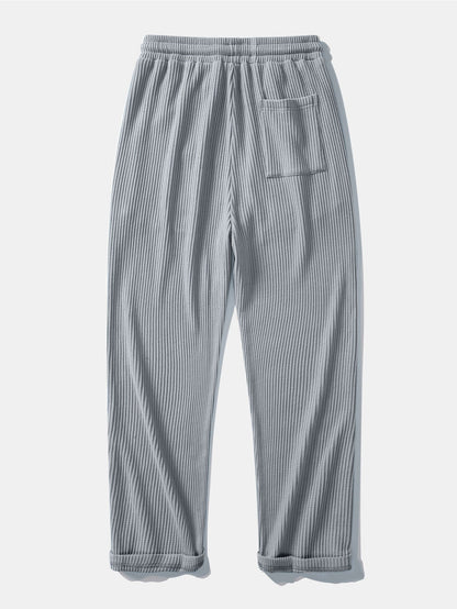Calça Tricotada com Cordão e Textura Waffle