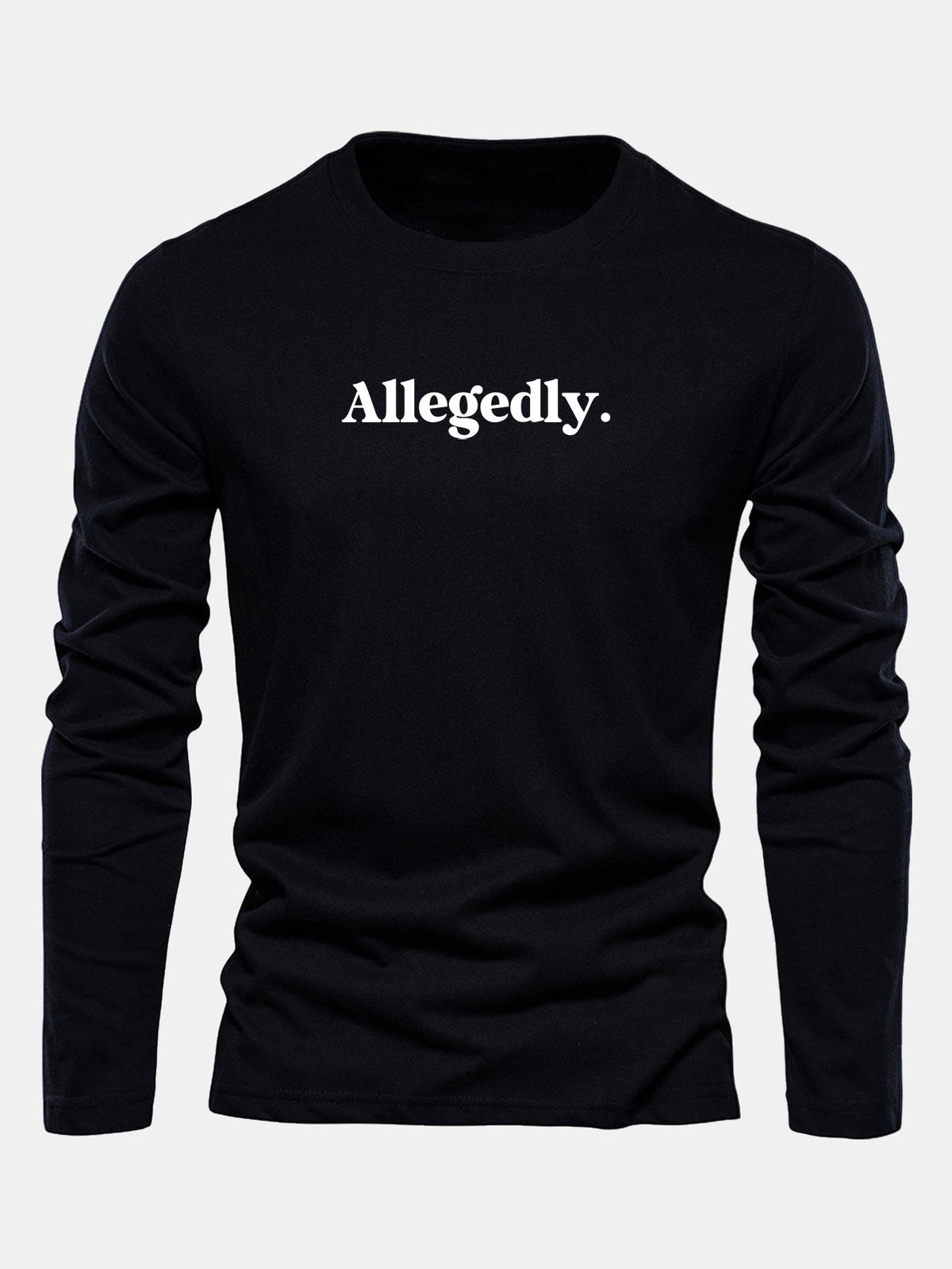 Camiseta de algodão de manga longa com estampa supostamente alegada