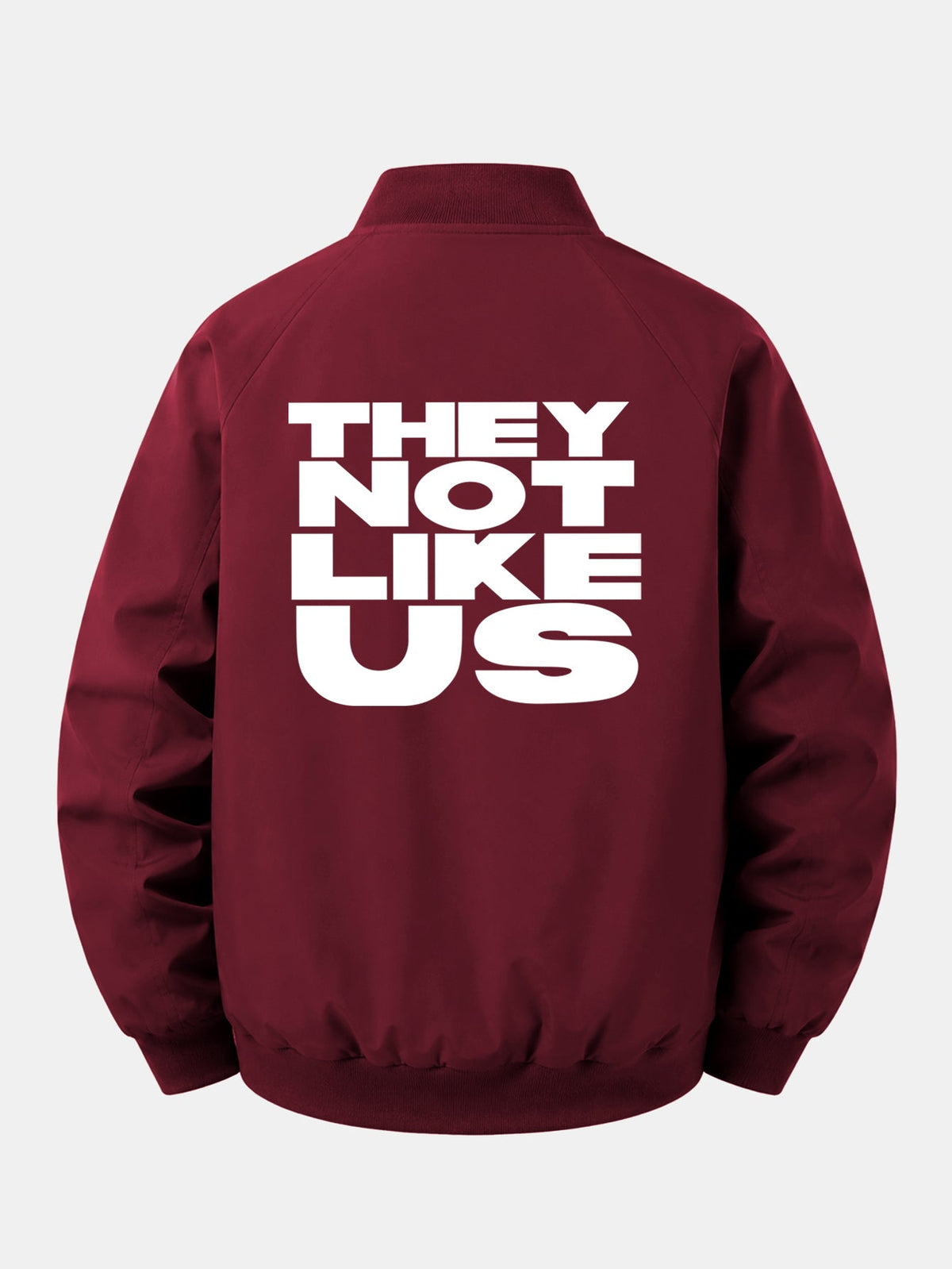 Jaqueta bomber de corte relaxado com zíper e estampa “They Not Like Us”