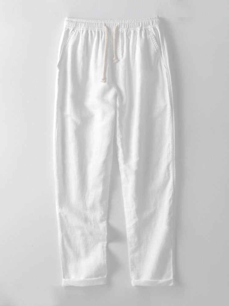 Calça de Linho com Perna Reta