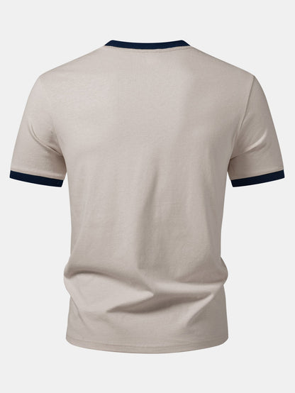 Camiseta Ringer com Contraste e Estampa de Fantasma