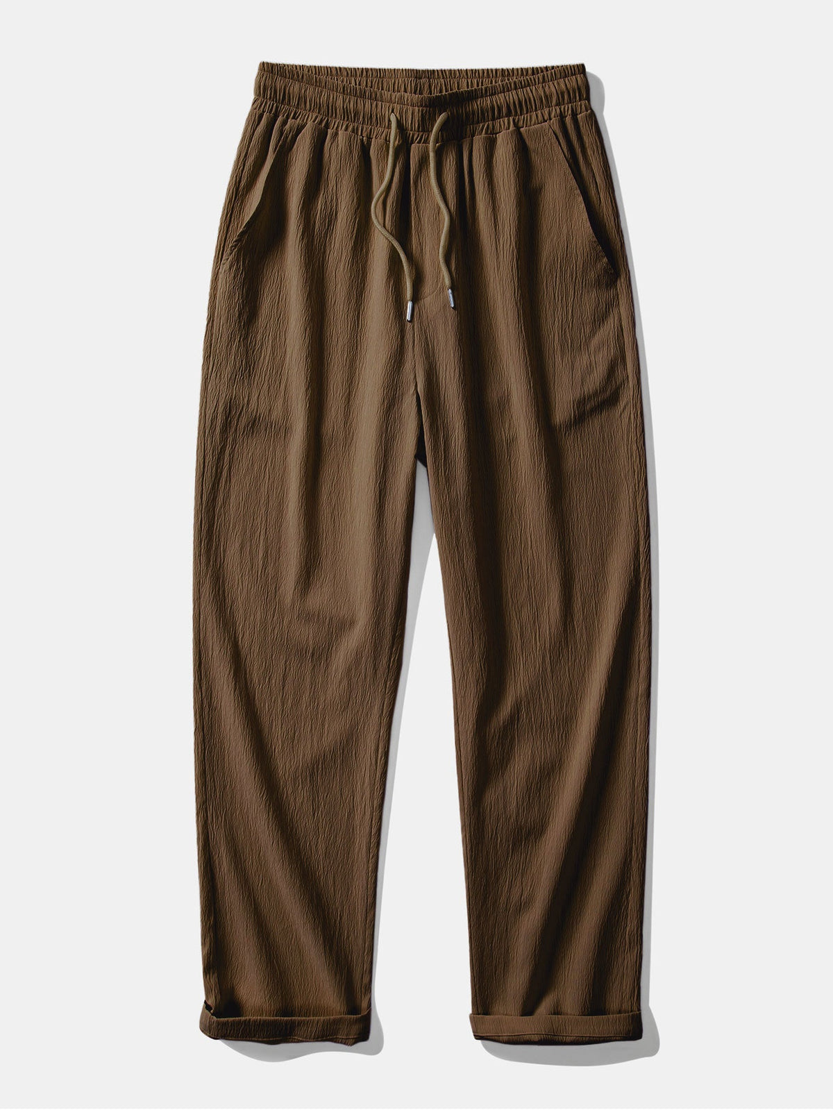 Calça de Perna Reta com Textura Amassada