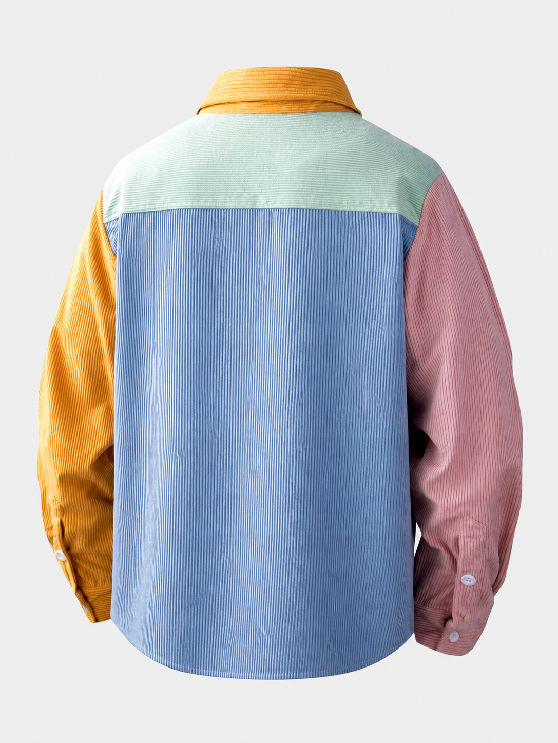 Camisa de veludo cotelê com blocos de cores