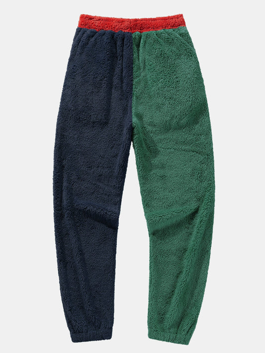 Calças jogger Teddy com blocos de cor