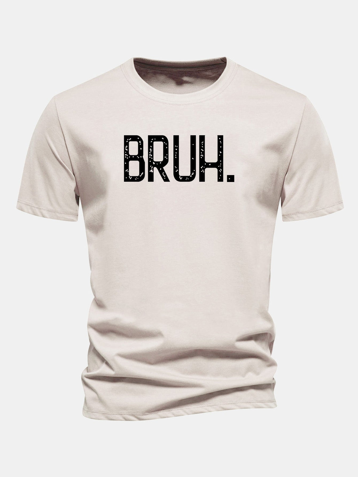 Camiseta de algodão com estampa Bruh e corte regular