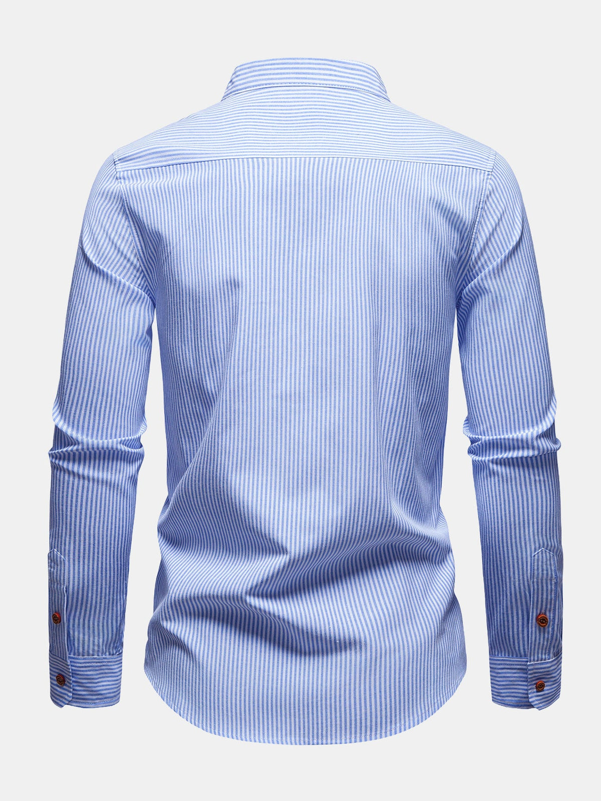 Camisa de algodão listrada com gola padre