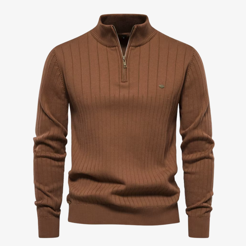 The Cavendish Ribbed Quarter-Zip Jumper