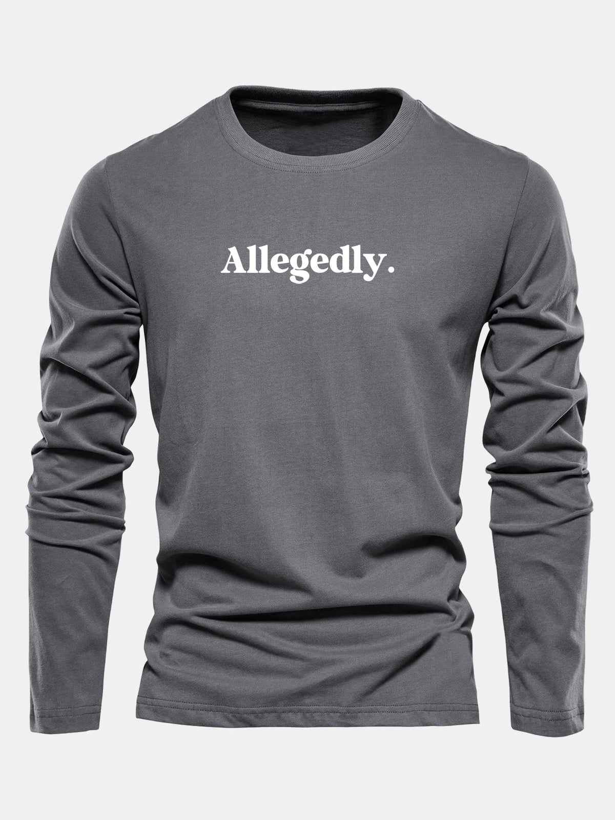 Camiseta de algodão de manga longa com estampa supostamente alegada