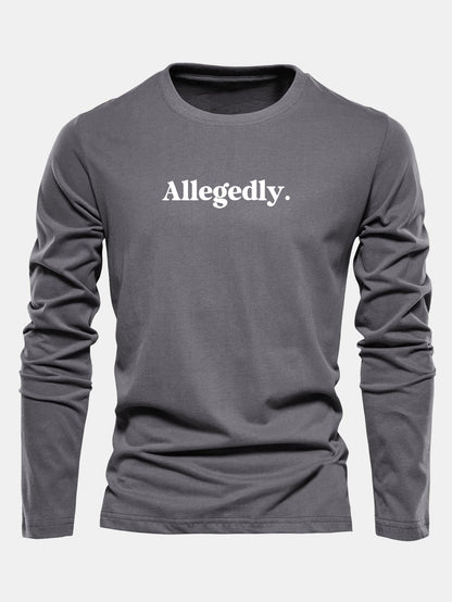 Camiseta de algodão de manga longa com estampa supostamente alegada