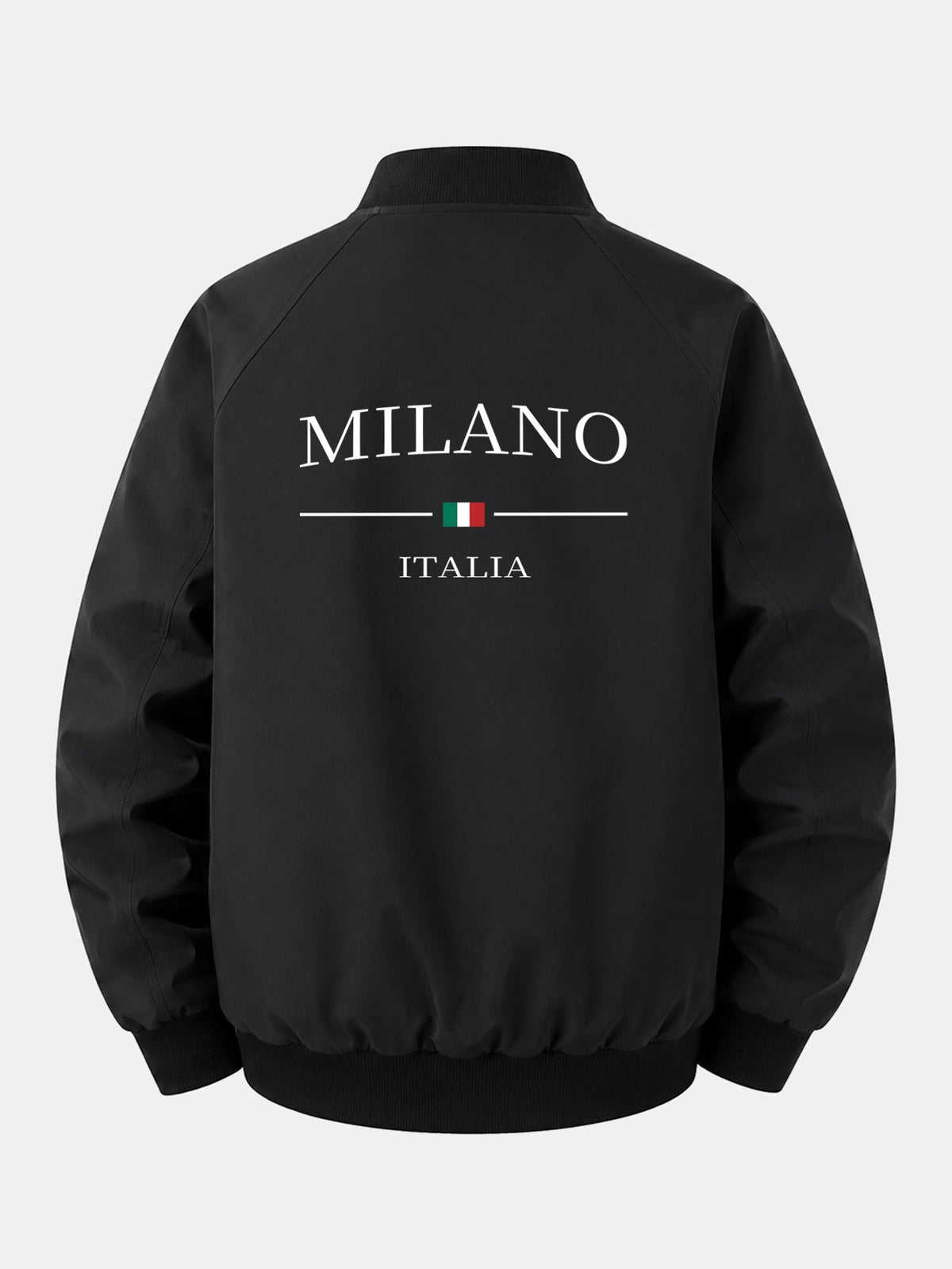 Jaqueta bomber de zíper com estampa Milano e modelagem confortável