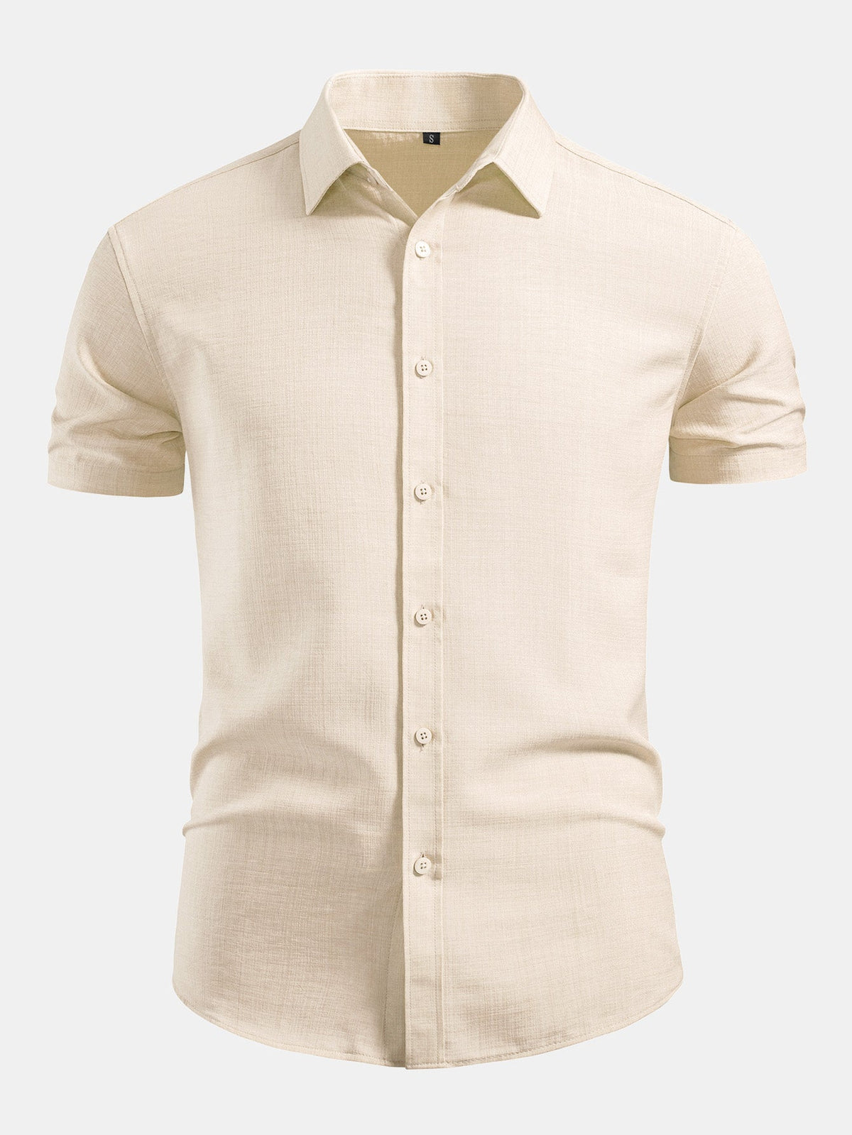 Camisa com botões de visual de linho