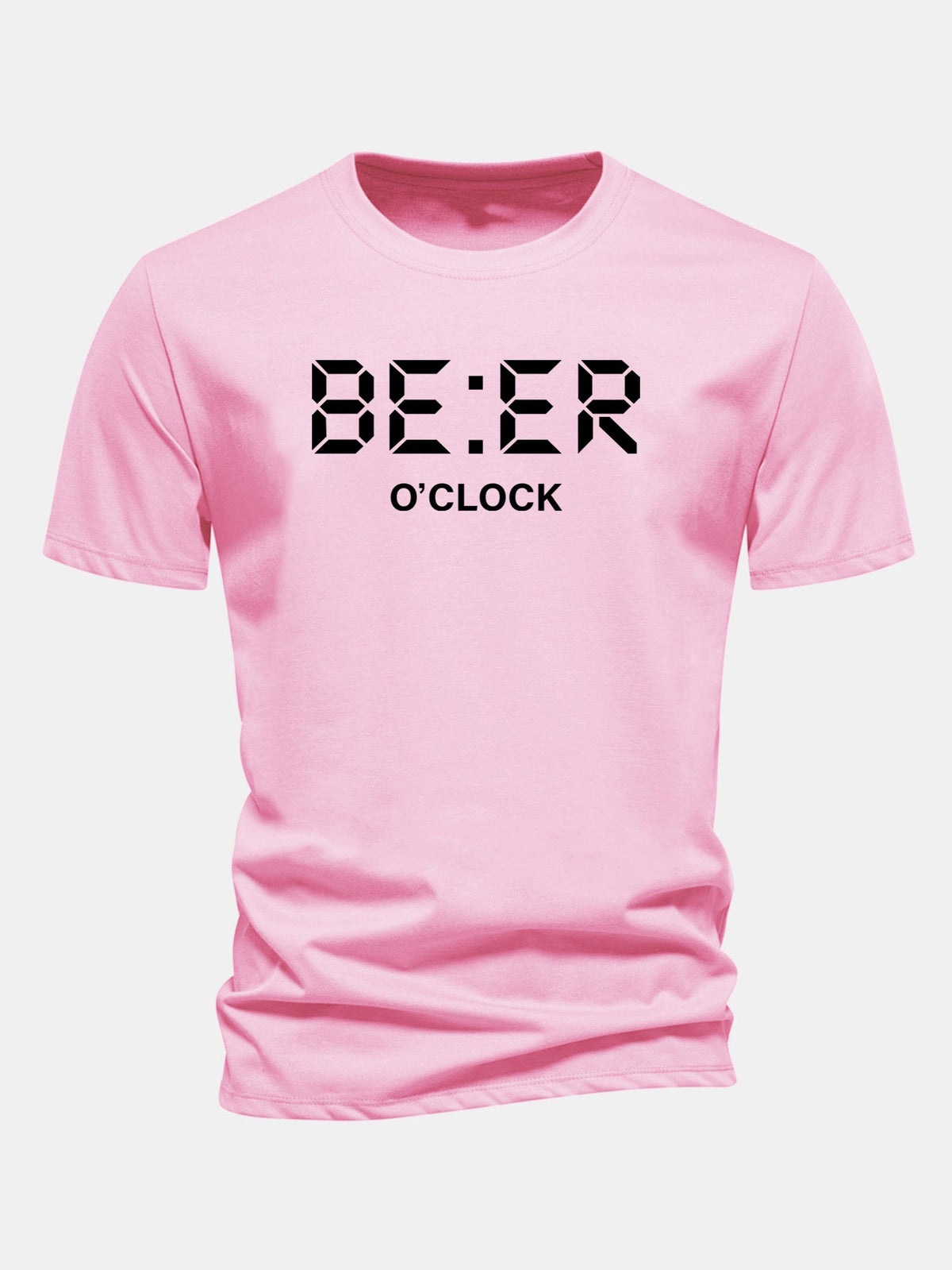Camiseta de algodão com estampa Beer O'Clock, corte regular