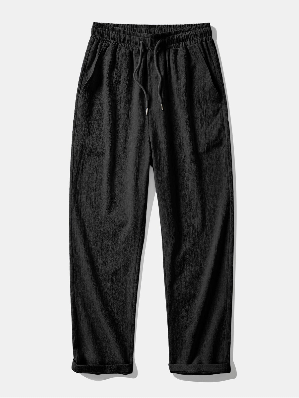 Calça de Perna Reta com Textura Amassada