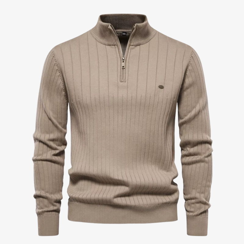 The Cavendish Ribbed Quarter-Zip Jumper