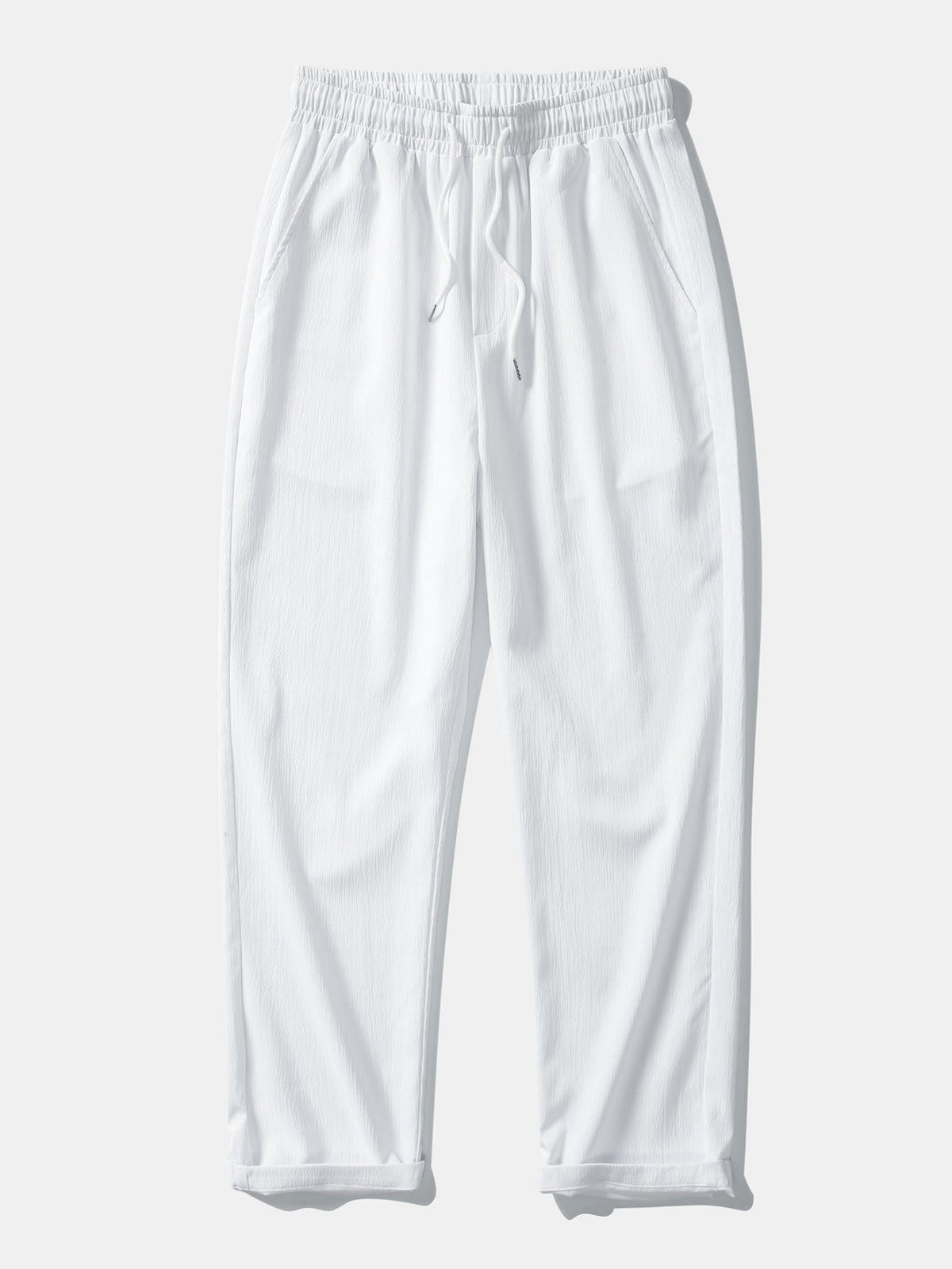 Calça de Perna Reta com Textura Amassada