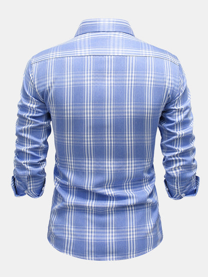 Camisa xadrez de algodão com botões
