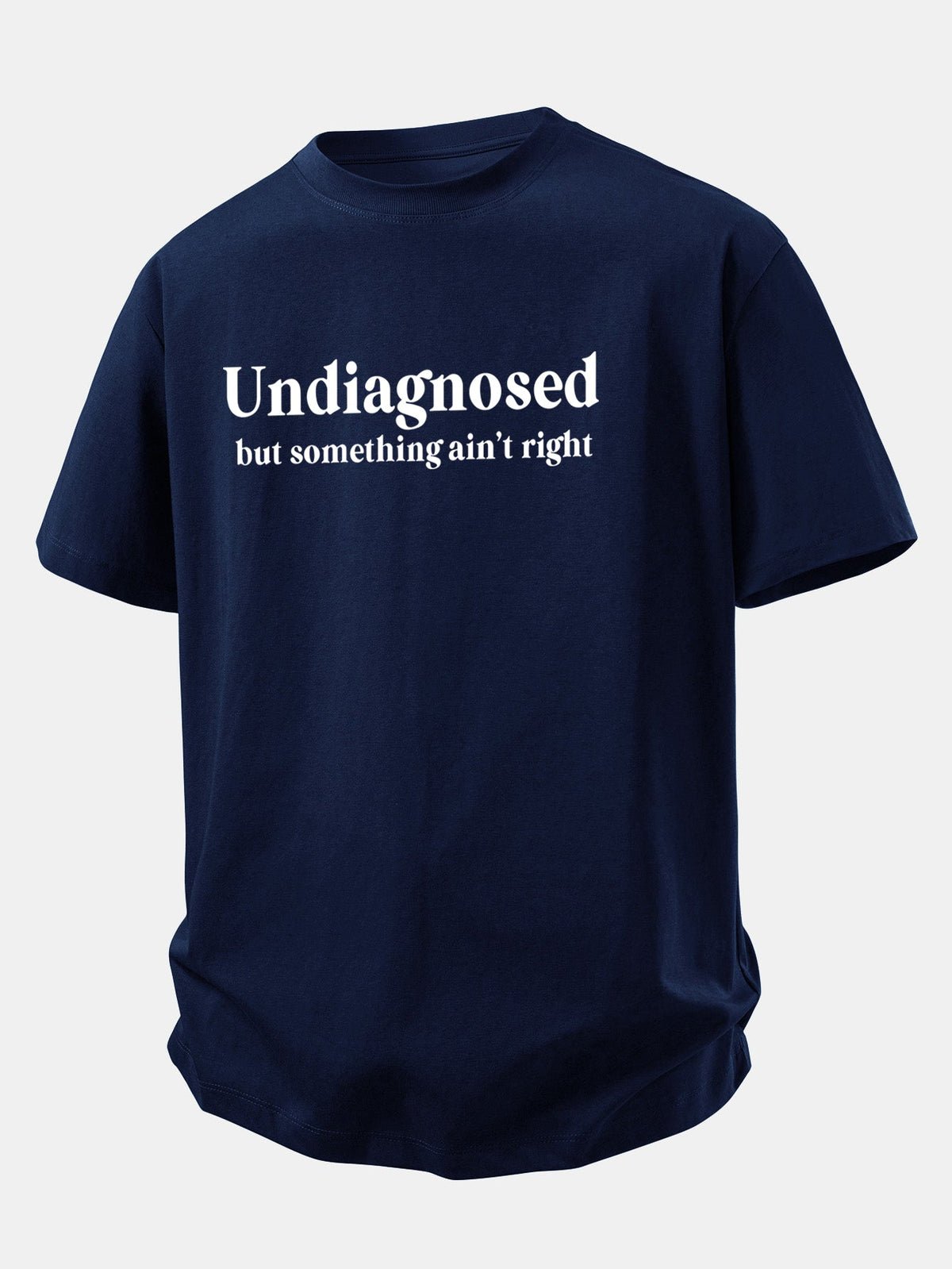 Camiseta de algodão com estampa não diagnosticada e caimento confortável
