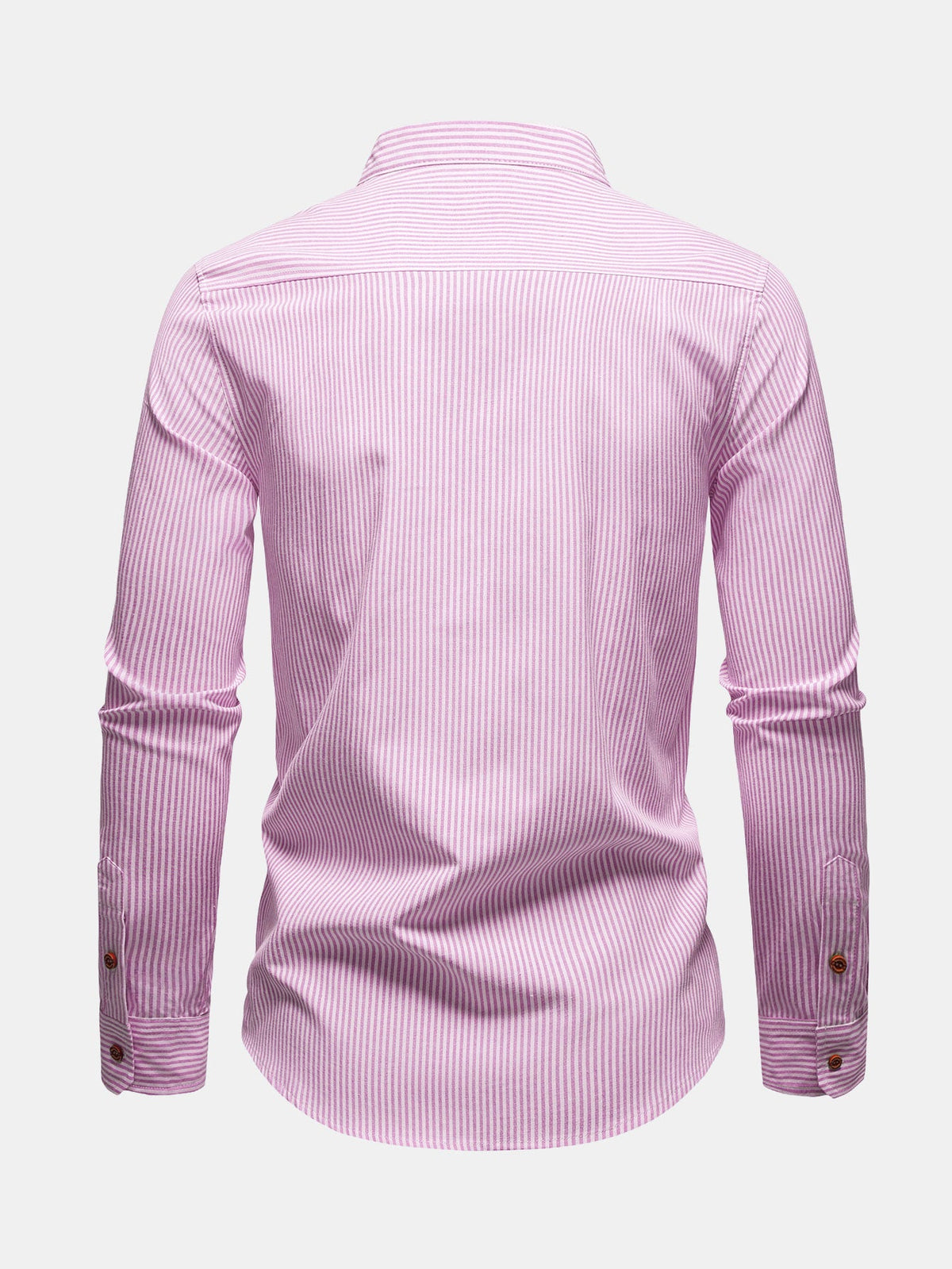 Camisa de algodão listrada com gola padre