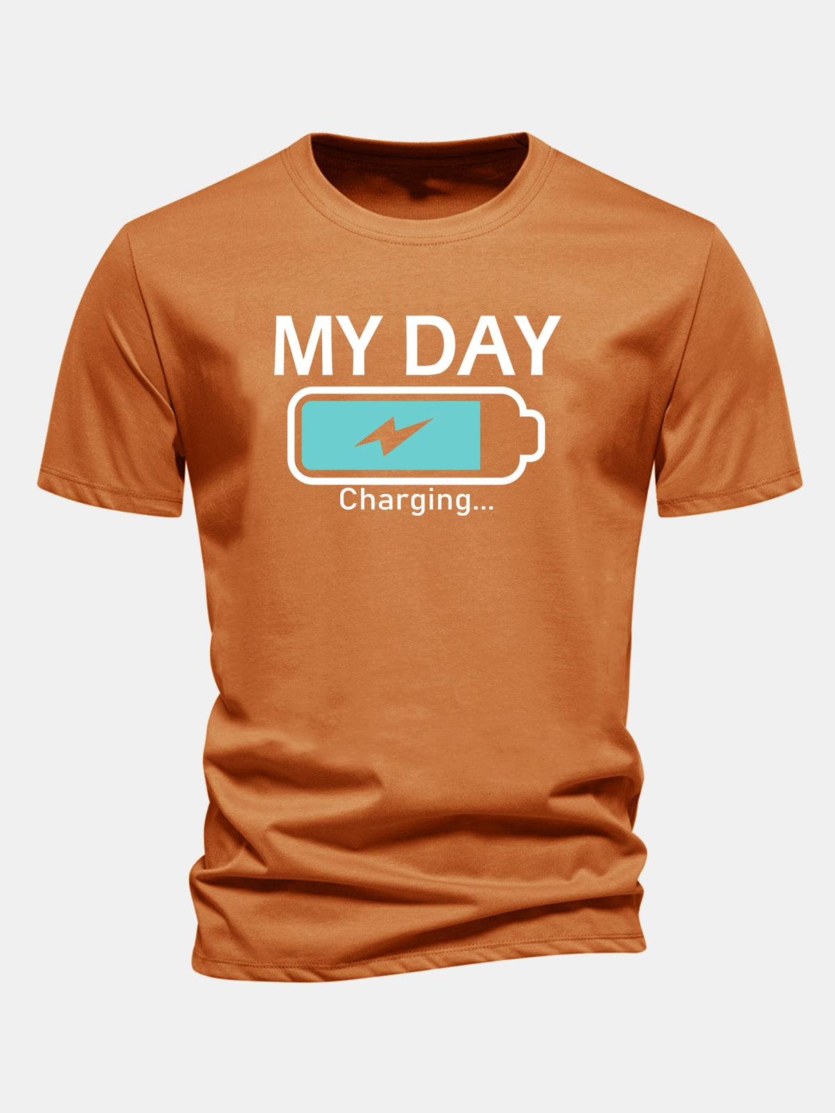 Camiseta de algodão com estampa de bateria “My Day” e caimento regular