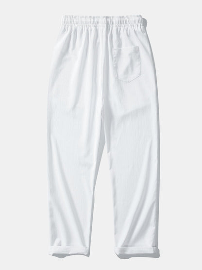 Calça de Perna Reta com Textura Amassada