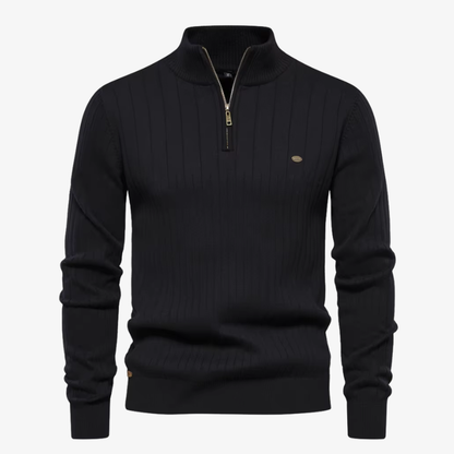The Cavendish Ribbed Quarter-Zip Jumper