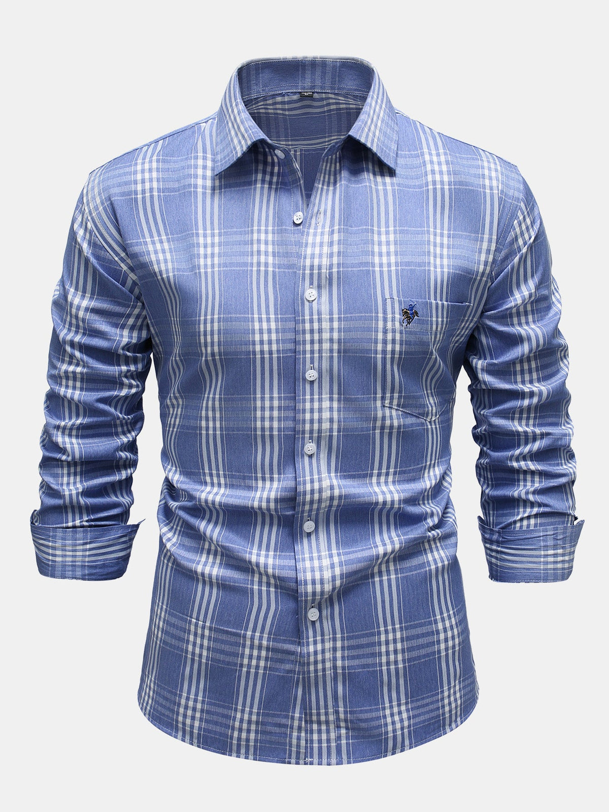 Camisa xadrez de algodão com botões