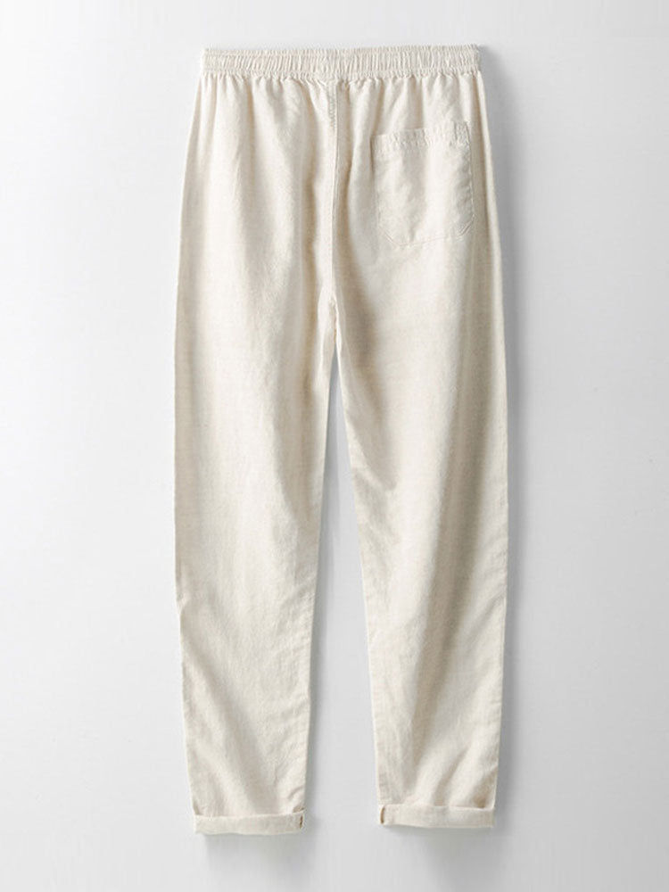 Calça de Linho com Perna Reta