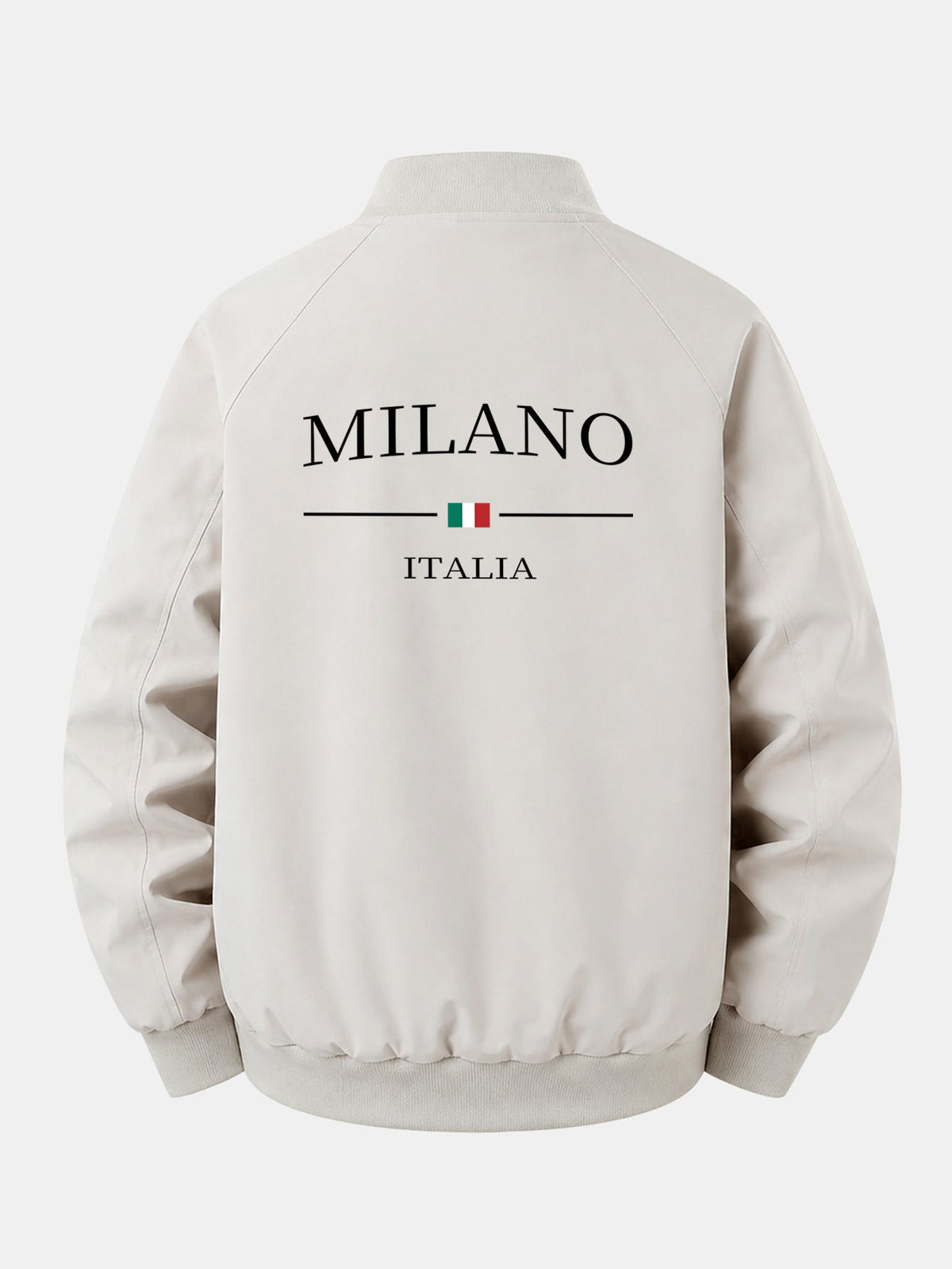 Jaqueta bomber de zíper com estampa Milano e modelagem confortável