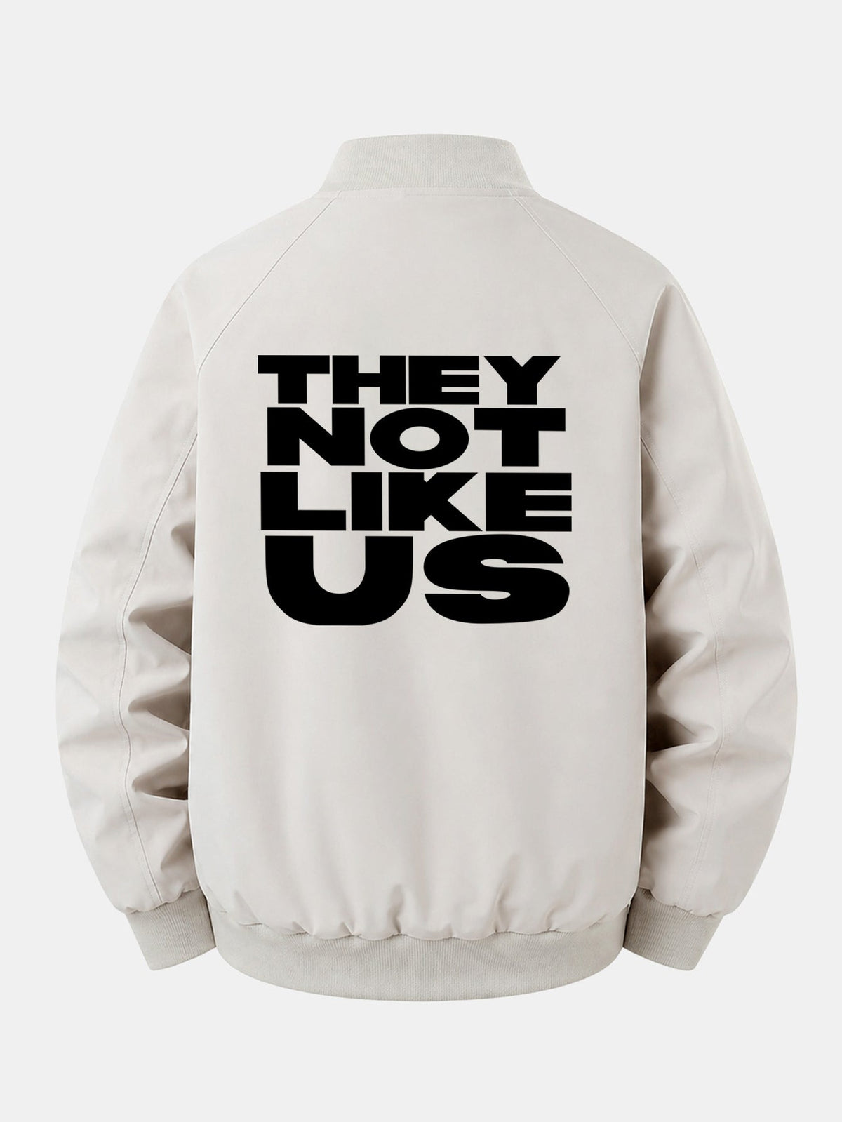 Jaqueta bomber de corte relaxado com zíper e estampa “They Not Like Us”