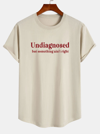 Camiseta de Algodão Estampada com Barra Curvada Não Diagnosticada