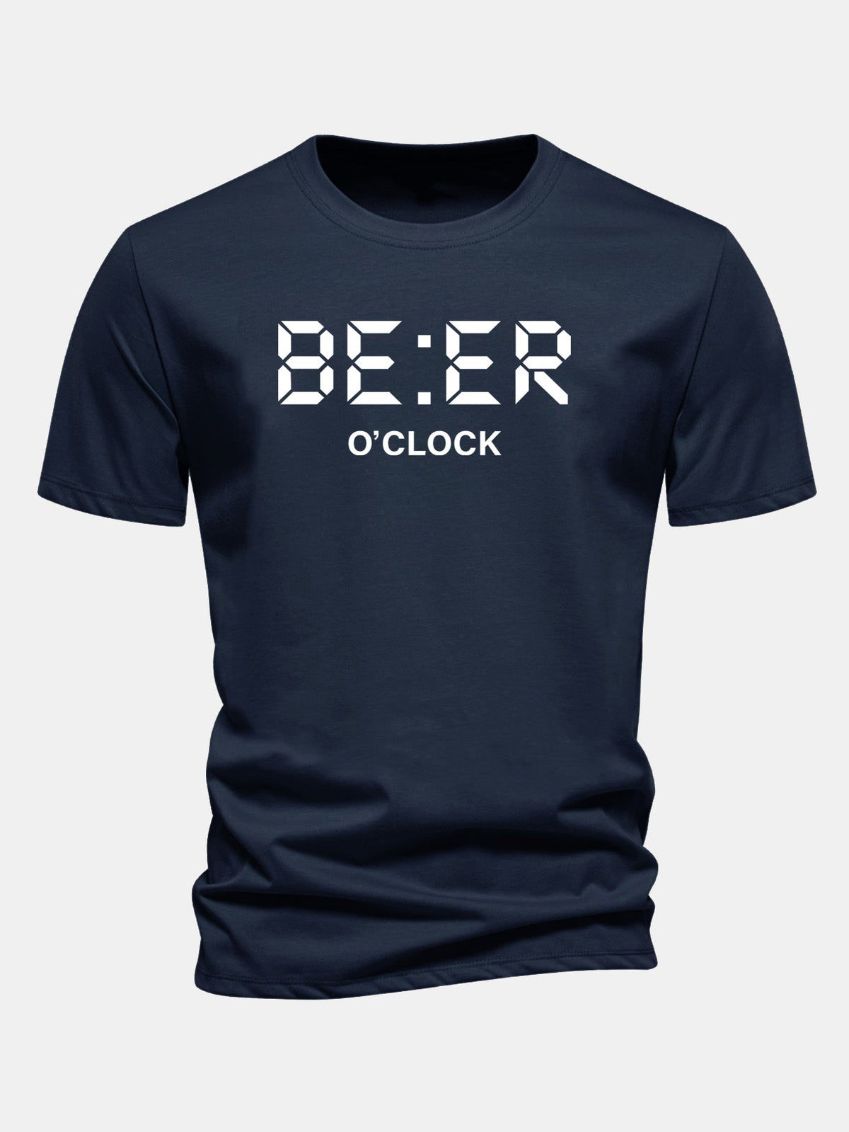 Camiseta de algodão com estampa Beer O'Clock, corte regular