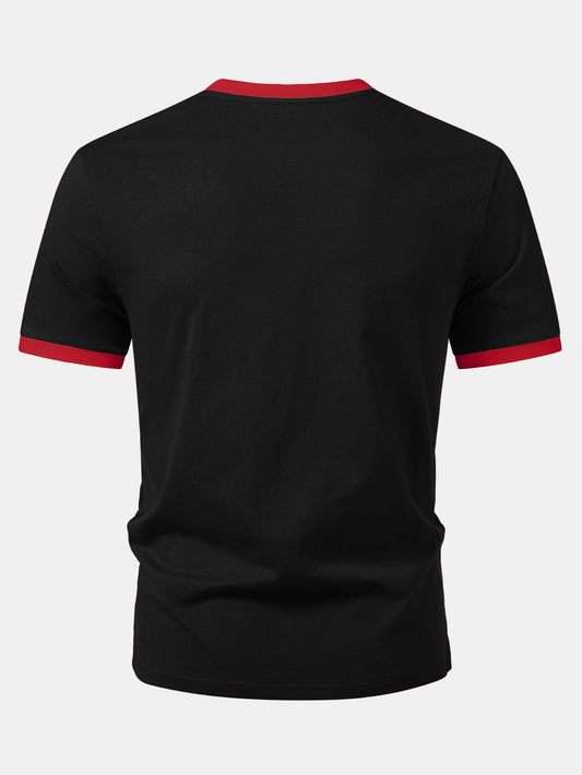 Camiseta Ringer de Contraste com Estampa de Fantasma Glitch