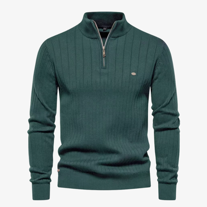 The Cavendish Ribbed Quarter-Zip Jumper