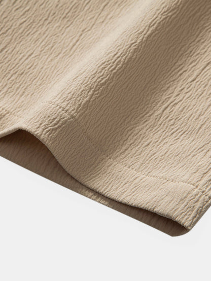 Calça de Perna Reta com Textura Amassada