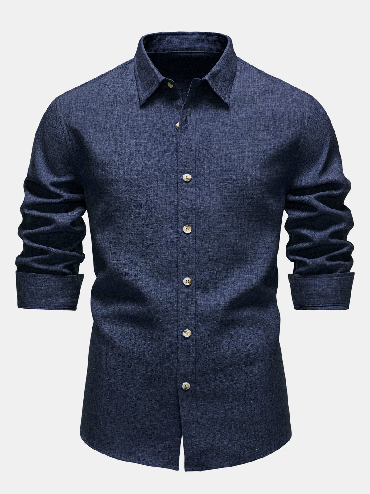 Camisa de linho de manga longa com botões